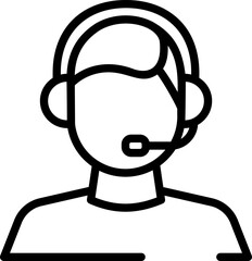 Rounded  Stroke Call Center Agent Icon