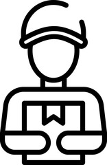 Rounded  Stroke Delivery Man Icon