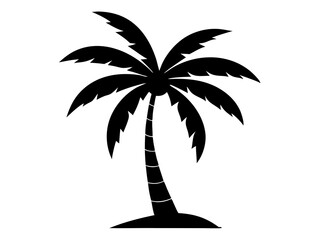 palm tree silhouette  transparent background png file,