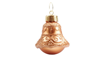 Christmas tree ornament shaped like a bell, isolated on white background