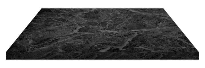 beautiful black emperador marble stone table shows beautiful stone veins for photo montage. table top or counter top for displayed products isolated on background with clipping path.