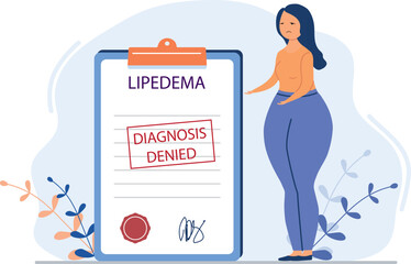 lipedema diagnosis denied concept illsutration