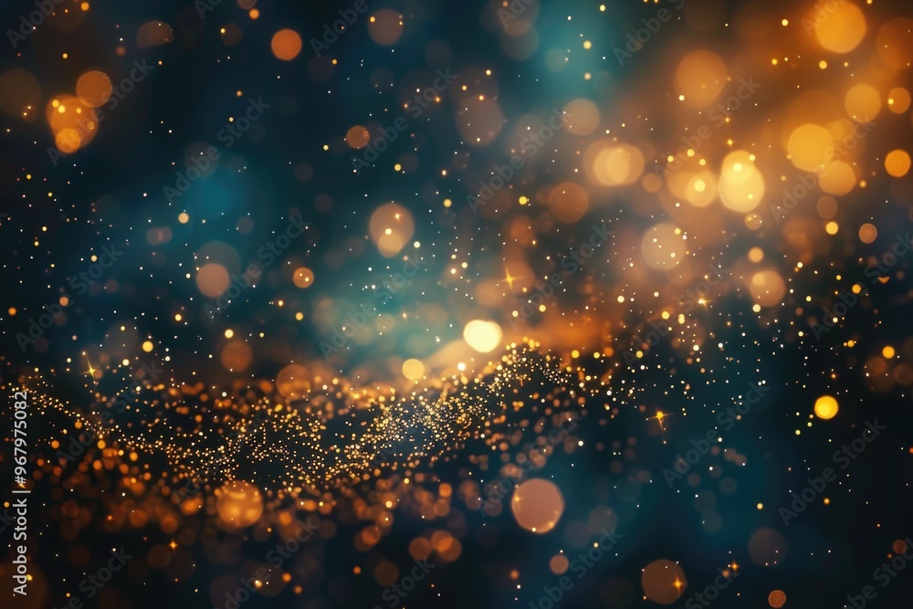Aufkleber blurry image of a dark blue and gold background, suitable for creative projects where a subtle textu