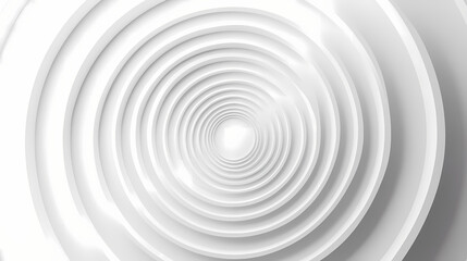 Obraz premium Minimalist design featuring concentric monochrome circles radiating from the center with small height variations, in bright white. Monochrome. Illustration
