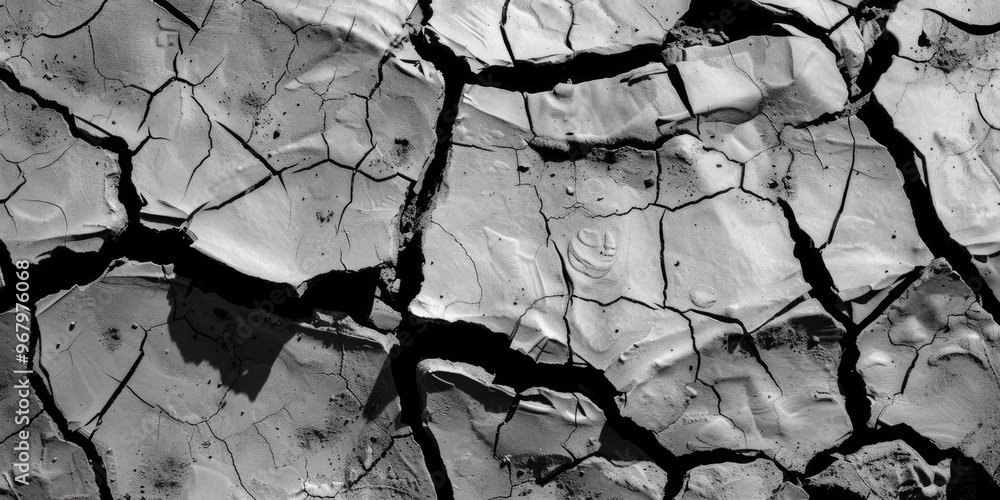 Poster a close-up shot of a cracked concrete wall with texture and pattern