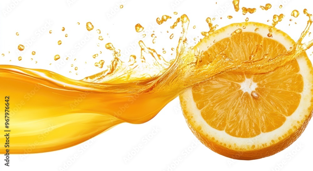 Wall mural Orange Slice Splashing in Juice