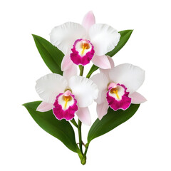 Obraz premium Beautiful white and purple orchid flower arrangement, perfect for adding elegance to any decor or design project.
