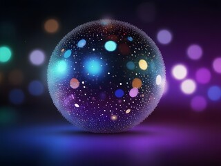 blue glowing sphere disco ball, blue disco ball Dynamic liquid background in gradient. Ai image light ball, background , 