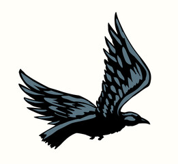 Vector drawing. Big flying bird