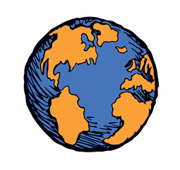 Vector drawing. Earth planet icon