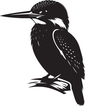 recommend clip art: Beautiful kingfisher bird flying Silhouette vector illustration isolated on a white background
