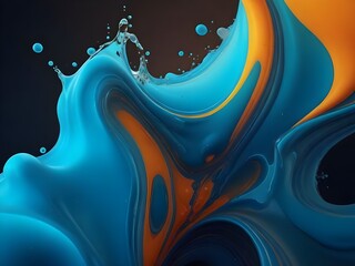 abstract background with water disco ball, blue disco ball Dynamic liquid background in gradient. Ai image light ball, background , 