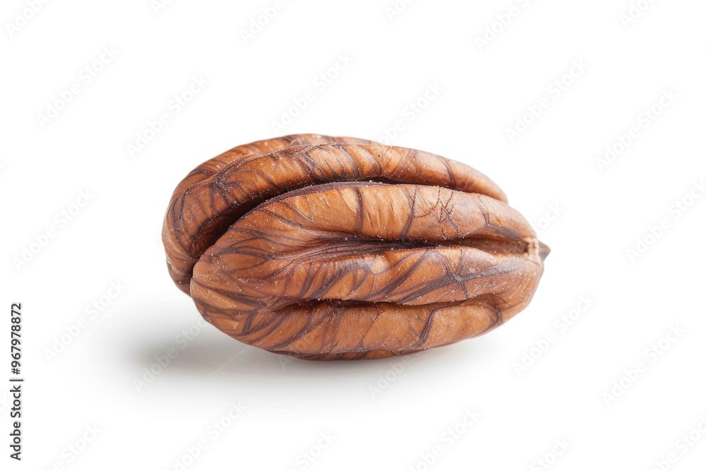 Poster a single nut photographed from above with a plain white background