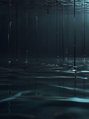 reflection in the pool disco ball, blue disco ball Dynamic liquid background in gradient. Ai image light ball, background , 