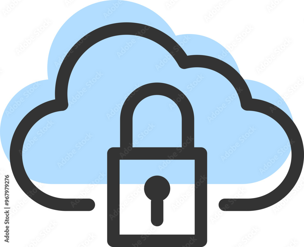Poster cloud storage and data transfer vector icon. computing service and network related line icons. datab