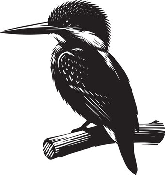 recommend clip art: Beautiful kingfisher bird flying Silhouette vector illustration isolated on a white background