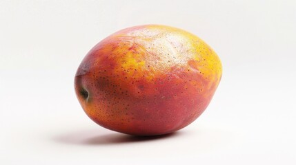 Fototapeta premium A ripe mango sitting alone on a white surface