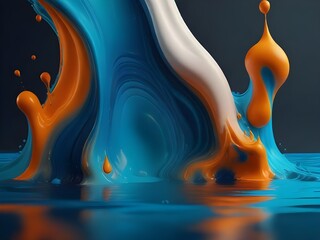 splash isolated on black disco ball, blue disco ball Dynamic liquid background in gradient. Ai image light ball, background , 