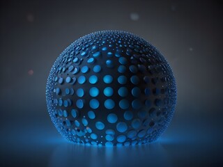 blue ball on black disco ball, blue disco ball Dynamic liquid background in gradient. Ai image light ball, background , 