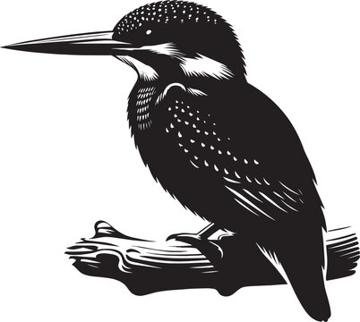 recommend clip art: Beautiful kingfisher bird flying Silhouette vector illustration isolated on a white background