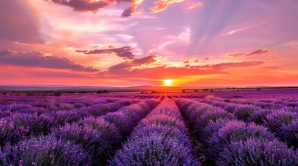 Lavender Field Sunset