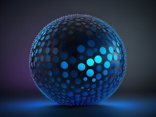 disco ball, blue disco ball Dynamic liquid background in gradient. Ai image light ball, background , 