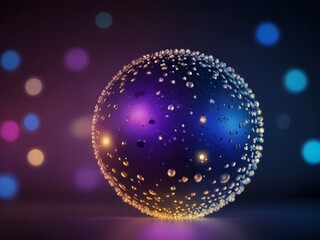 disco ball, blue disco ball Dynamic liquid background in gradient. Ai image light ball, background , 