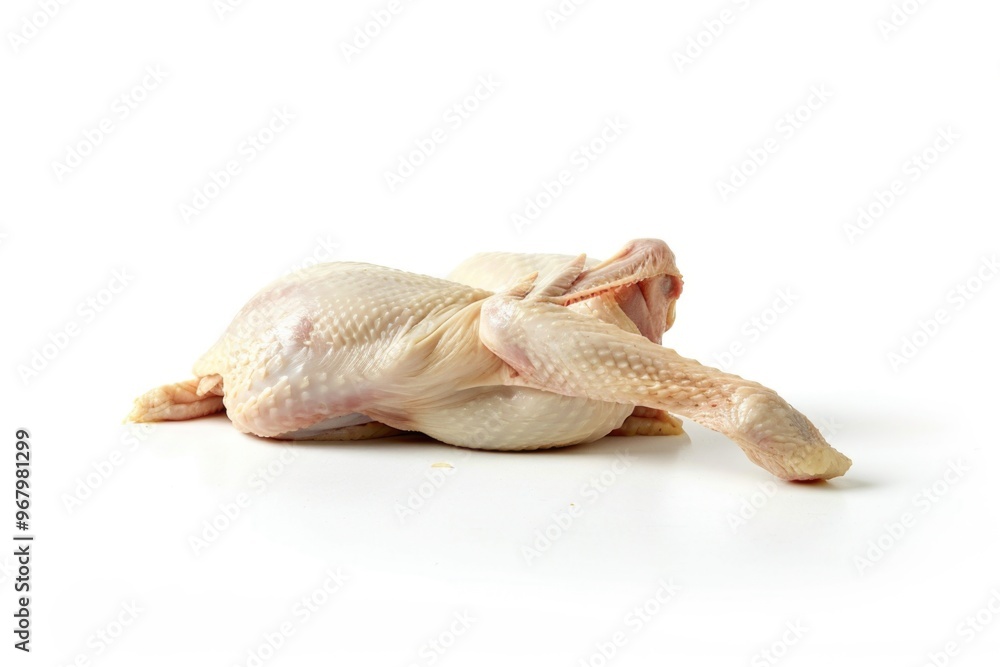 Canvas Prints A whole chicken splayed out on a clean white surface