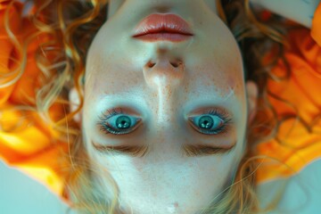 A contemplative moment beneath vibrant colors in a dreamy world