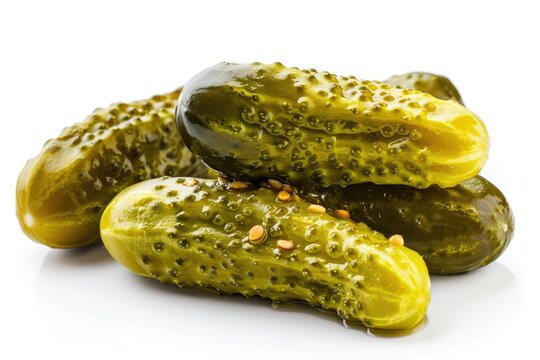 Naklejki A creative arrangement of pickles stacked on top of each other