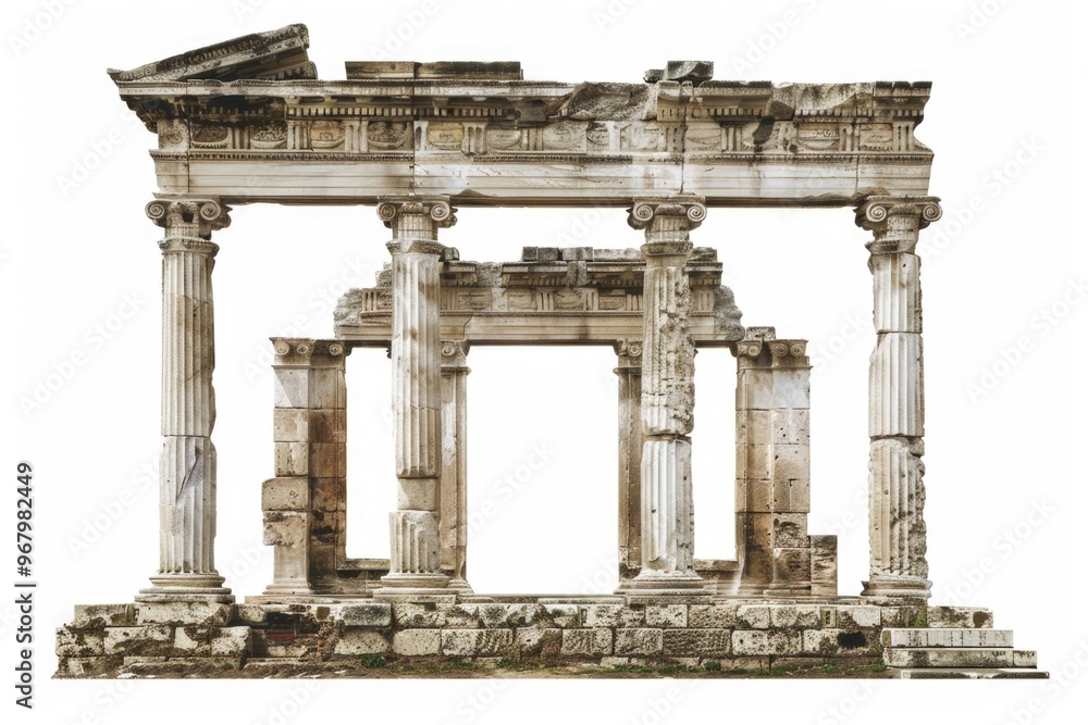 Poster Old architecture with pillars and a ancient building facade