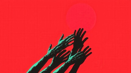 An abstract ladder of hands, each hand reaching down to pull another upward, representing the support structure of mentorship