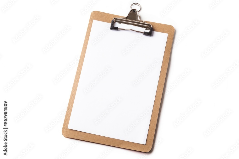 Poster a clipboard with a piece of paper attached to it