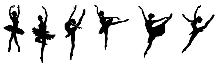 Ballerina Silhouette Vector Set