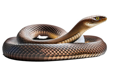 realistic photograph of a cobra on white background, cut out, transparent
