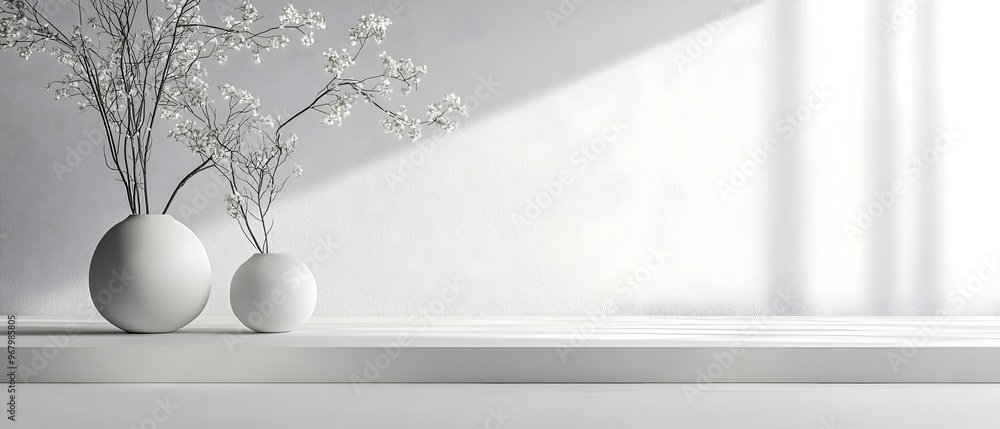 Poster elegant and minimalist website design with pristine white background and clean modern user interface