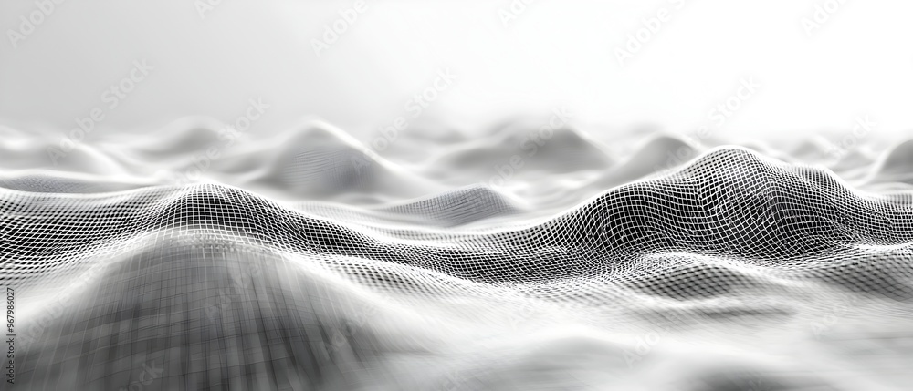 Poster futuristic 3d wireframe structure representing the layout and design of a website or digital interfa