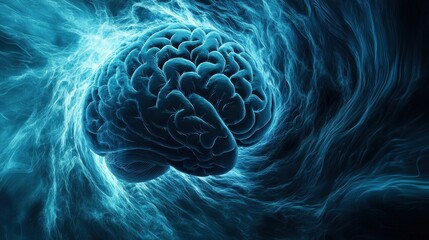 Black Hole of Thought: A swirling black hole in place of a brain, representing thoughts being sucked into a void of negativity and resistance