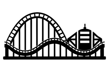 
Roller Coaster Vector Silhouette, Rollercoaster Black Clip art	

