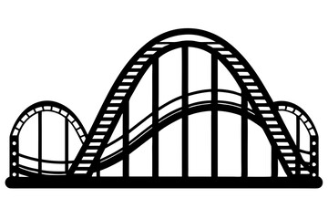 
Roller Coaster Vector Silhouette, Rollercoaster Black Clip art	

