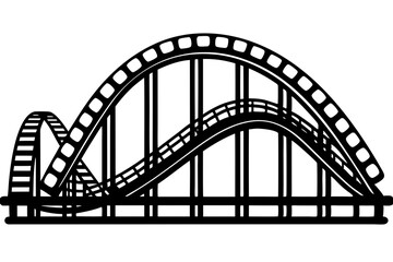 
Roller Coaster Vector Silhouette, Rollercoaster Black Clip art	

