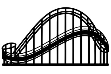 
Roller Coaster Vector Silhouette, Rollercoaster Black Clip art	


