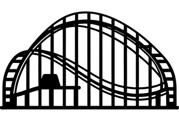 
Roller Coaster Vector Silhouette, Rollercoaster Black Clip art	

