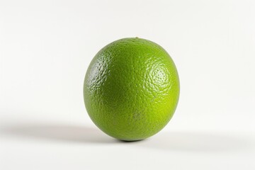 Freshly cut lime sitting on a clean white surface, perfect for still life photography or kitchen decor