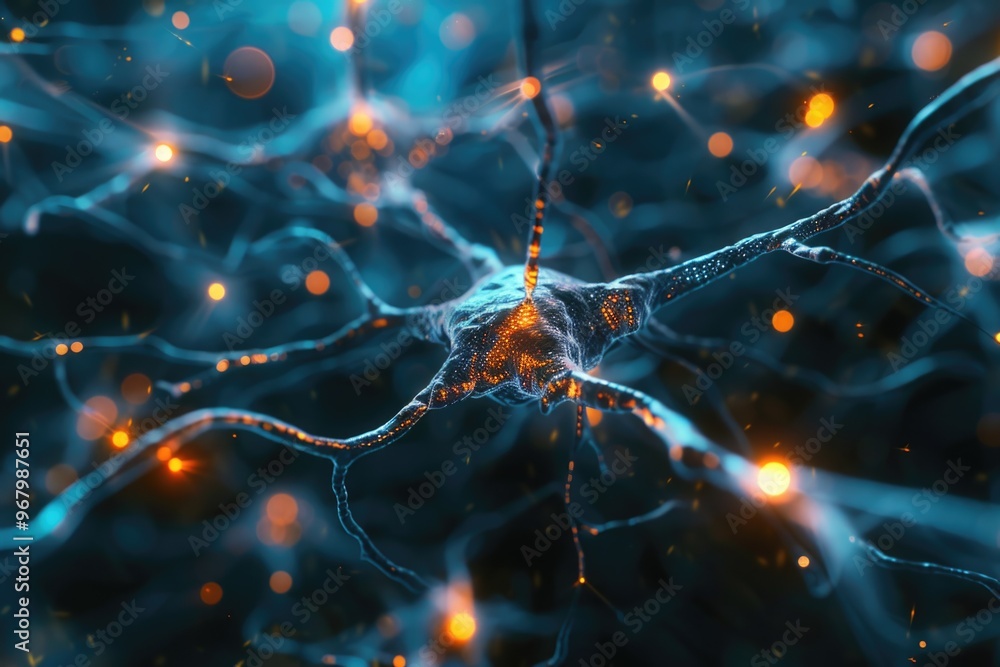 Poster A close-up view of a cluster of neurons