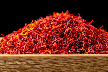 Fototapeta premium Heap of Premium Quality Spanish Mancha Saffron | Finest Grade Saffron Threads from La Mancha