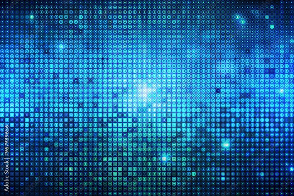 Wall mural abstract blue background with circles and squares pattern