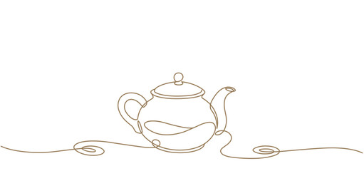 teapot line art vector illustration. drinks element design background
