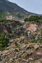 Rocky Landscape Beneath Majestic Mountains