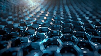 Fototapeta premium A close up of a blue surface with hexagonal shapes